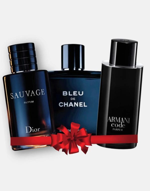 Exclusivo set de 3 perfumes: Sauvage de Dior, Bleu de Chanel y Armani Code de Giorgio Armani [100 ml]
